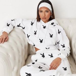 Playboy Misguided Crop Hoodie